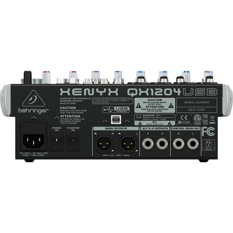 Mezclador De Efectos, 12 Canales, Usb, Behringer Qx1204usb
