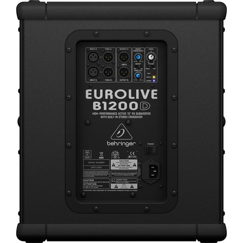 Bocina Subwoofer Activo 12 PuLG Behringer B1200d-pro Negro