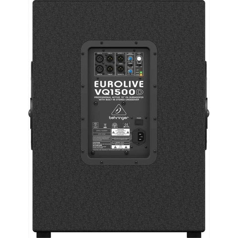 Subwoofer De Pa Activo 500w Bocina 15 , Behringer Vq1500d Negro