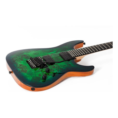Guitarra Eléctrica Aqua Burst 6 Cuerdas Schecter C-6 Fr Pro Diestro Wengué