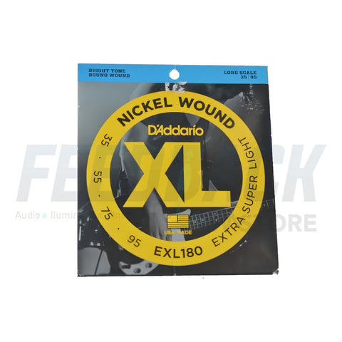 Cuerdas Bajo Eléctrico 4 Cuerdas 35-95 Daddario Exl180 +