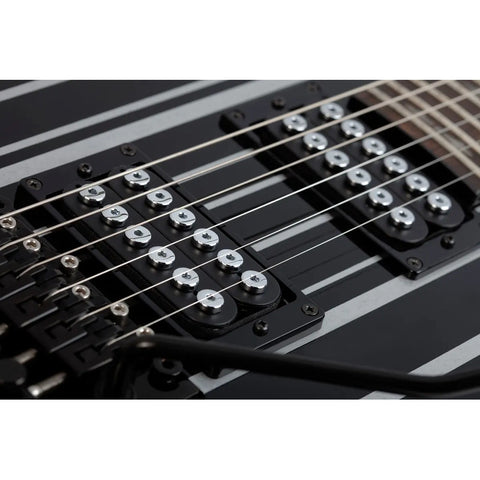 Guitarra Electrica Solida Schecter Synyster Standard Diestro Gloss Black With Silver Pin Stripes Ébano