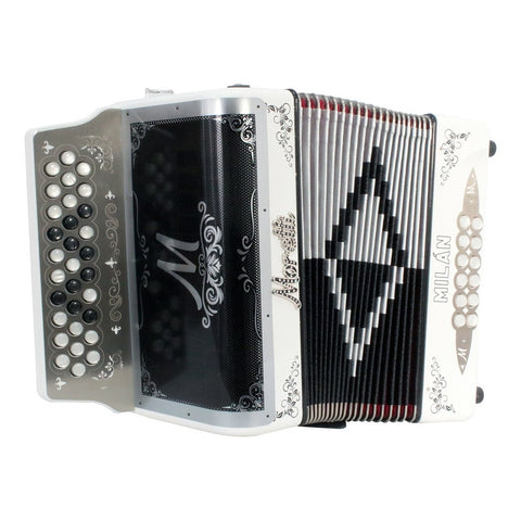 Acordeón Blanco De 31 Botones Tono De Sol Moretti Milan Gcf