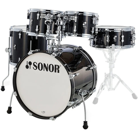 Batería De 5 Pzas Negra Sin Stands Sonor Aq2 Studio Set Negro Transparente Burst (sonor)