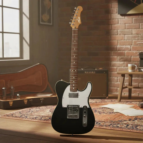 Guitarra Tipo Telectaster Jet Guitars Jt-350 Bkm H Diestro Negro Palo De Rosa