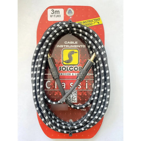 Solcor 61tj03  Cable De Instrumento Tejido, 3 Metros