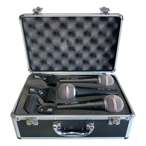 Set De 3 Micrófonos Dinámicos Prosound® Pdm-30 Negro