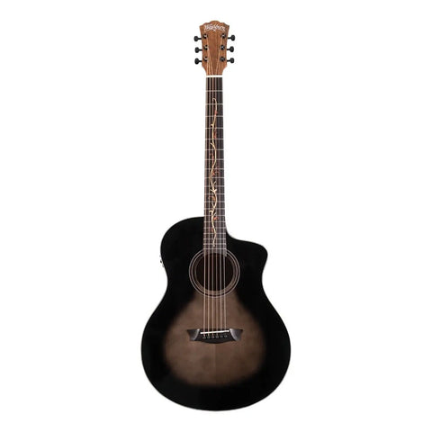 Guitarra Electroacústica Studio 6 Cuerdas Washburn Vite S9v Charcoal Burst Diestro Ébano