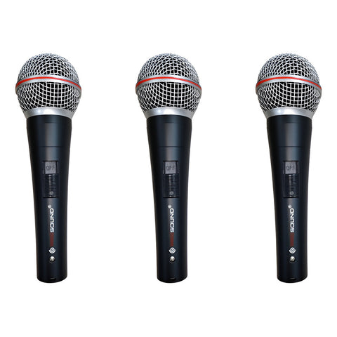 Set De 3 Micrófonos Dinámicos Prosound® Pdm-30 Negro