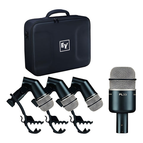 Paquete De 4 Microfonos Para Bateria Electro Voice Pl-dk4 Negro