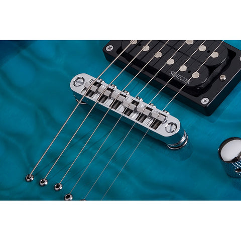 Guitarra Eléctrica Azul Oceano Schecter C6 Plus Obb Diestro Ocean Blue Burst Palo De Rosa