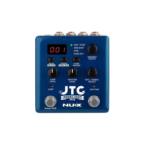 Pedal Looper Y Caja De Ritmos Nux Jtc Pro Guitarra Eléctrica Azul