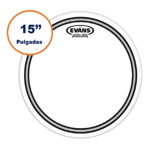 Evans Tt15ec2s Parche Batería Para Tom 15 Pulgadas Clear