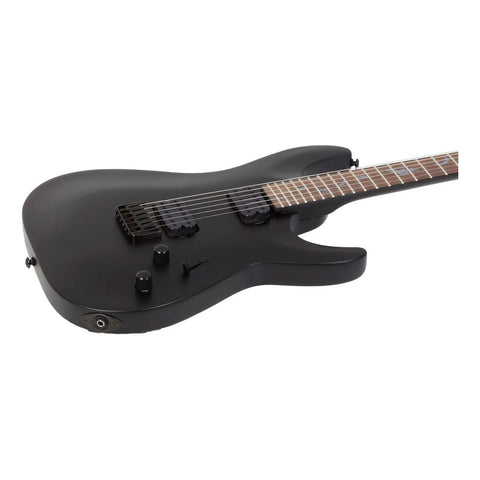 Guitarra Eléctrica Schecter Damien-6 Negro Satinado Diestro Satin Black Palo De Rosa