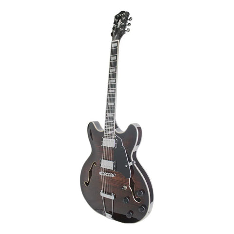 Guitarra Mars Electrica Mod. Hollowbody 335 Classic Brown Diestro Café