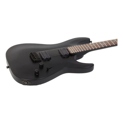 Guitarra Eléctrica Schecter Damien-6 Negro Satinado Color Satin Black Material Del Diapasón Rosewood Orientación De La Mano Diestro Palo De Rosa