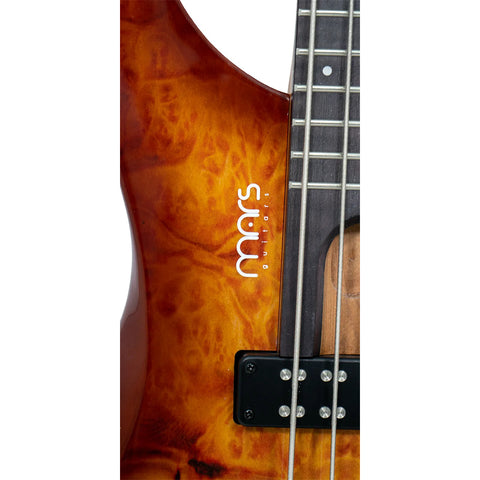 Bajo Eléctrico 4 Cuerdas Mars Headless Brown Burst Diestro Brown Burst