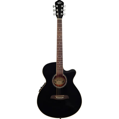 Guitarra Electroacústica Oscar Schmidt Folk 6 Cuerdas Negra Negro
