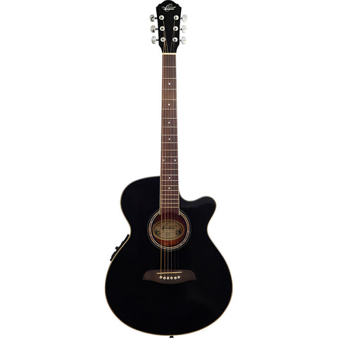 Oscar Schmidt Og8ce Blk Guitarra Electroacústica Folk Negra Color Negro