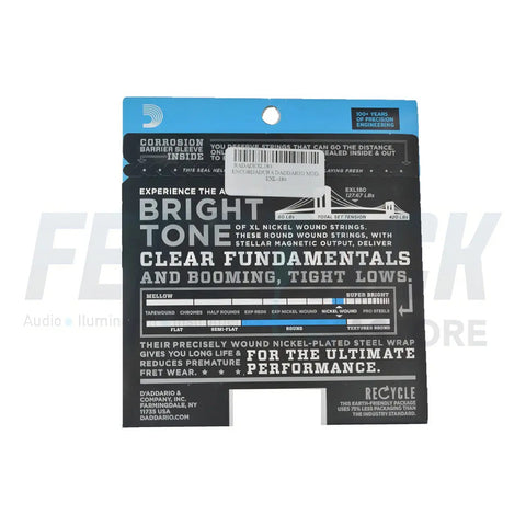 Cuerdas Para Bajo Eléctrico D'addario Exl180 De 4 Cuerdas, Calibre .035-.095