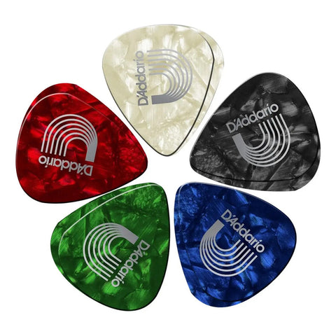 Paquete 10 Púas Plumillas Guitarra 0.70 Mm D'addario 1cap4-10 Multi Mediano