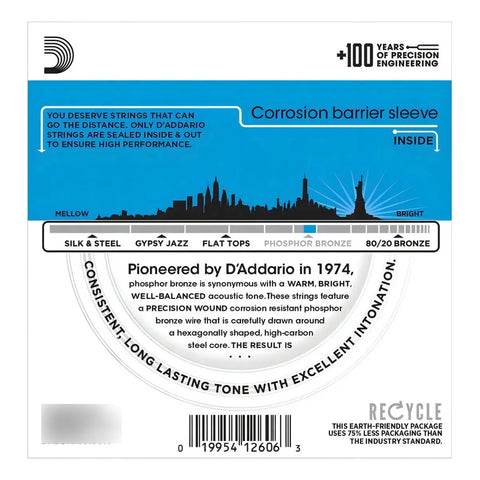 D'addario Ej16-e Phosphor Bronze  Cuerdas Acústica Light