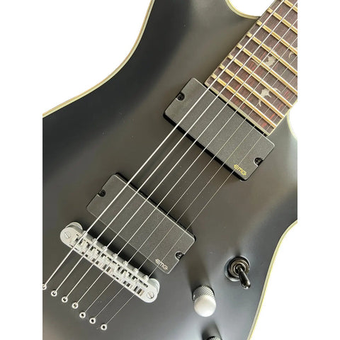 Guitarra Eléctrica Schecter Damien Platinum 7 Cuerdas Negro Satinado Diestro Satin Black Palo De Rosa