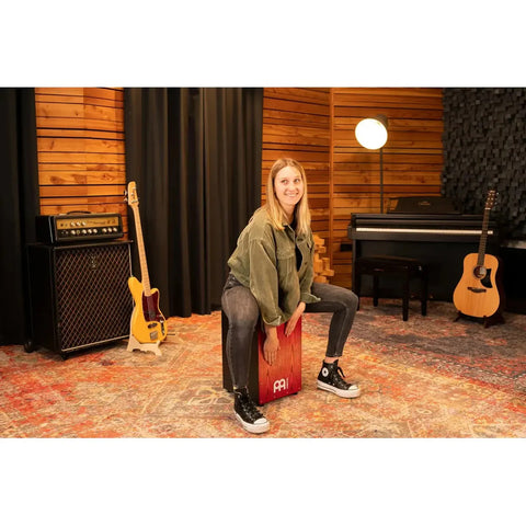 Cajón Acústico Meinl Headliner Rojo Con Entorchado Interno