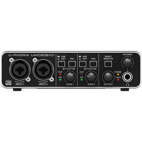 Interfaz Interfase De Audio Behringer U-phoria Umc202hd Negro