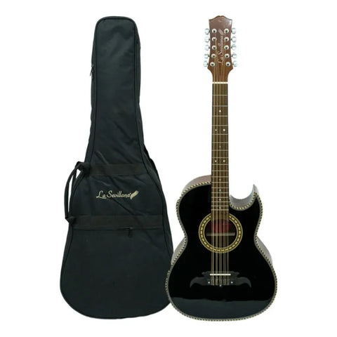 Bajo Quinto Electroacústico La Sevillana Bq238ceq Top Negro Diestro Negro