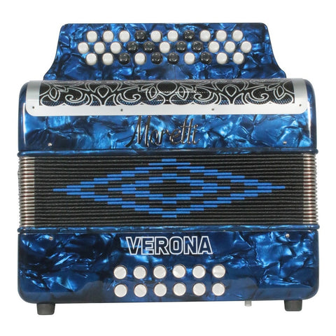 Acordeón Azul De 31 Botones Tono De Fa Moretti Verona Fbbeb