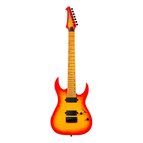 Guitarra Eléctrica 7 Cuerdas Spira Guitars S-507 Fireburst Diestro Rojo