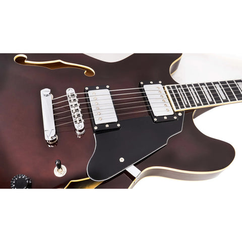 Guitarra Mars Electrica Mod. Hollowbody 335 Studio Brown Diestro Brown