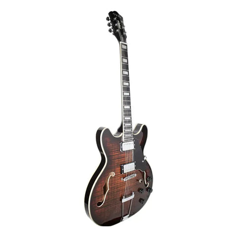 Guitarra Mars Electrica Mod. Hollowbody 335 Classic Brown Diestro Café