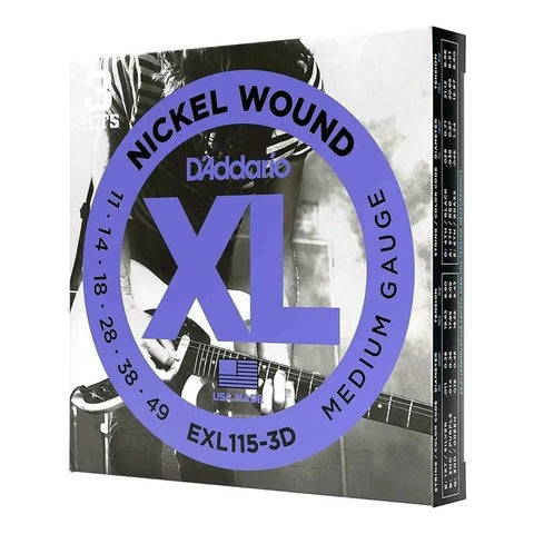 Encordadura Daddario Exl115-3d Guitarra Eléctrica 3 Pack