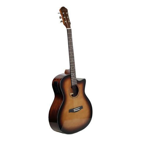 Guitarra Electroacústica Sombreada La Sevillana Ga-320ceq Color Sombreado Transparente