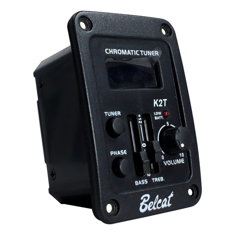 Belcat K2t Pastilla Para Guitarra Acústica C/ Afinador Color Negro