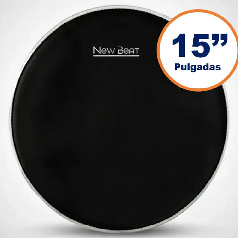 Parche New Beat De 15  Para Tom De Batería, Negro