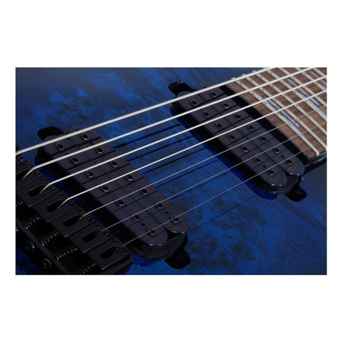 Guitarra Schecter Omen Elite-7 See- Thru Blue Burst Diestro See-thru Blue Burst Palo De Rosa