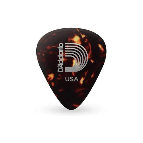 Pack De 10 Púas D'addario De Celuloide Color Tortoise Para Guitarra, Calibre Mediano