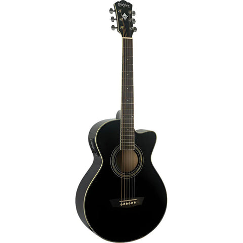 Guitarra Electro-acustica Color Negro Washburn Ea10 Blk Black Diestro