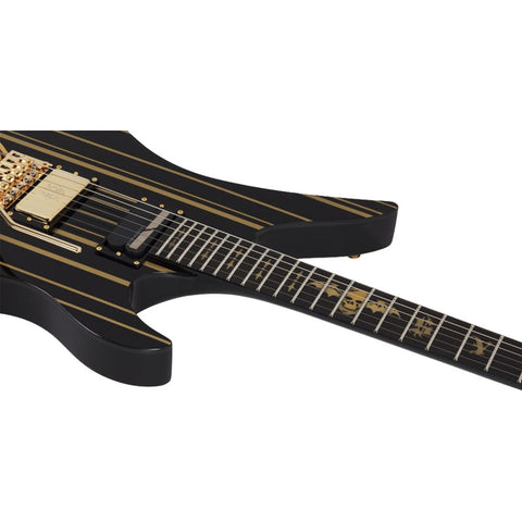 Guitarra Eléctrica Solida Schecter Synyster Custom-s Diestro Gloss Black With Gold Stripes Ébano