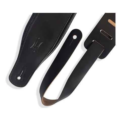 Levy's Leathers Correa De Guitarra De Cuero De 3 Pulgadas De Negro