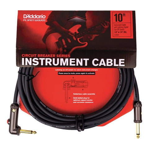 Daddario Pw-aglra-10 Cable Guitarra Bajo Angulado 3 Metros