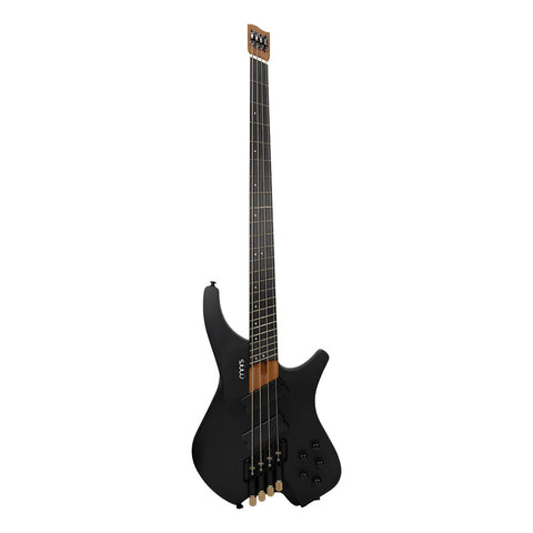 Bajo Mars Eléctrico Headless 4 Ms 4 Cuerdas Negro Satin Diestro Negro