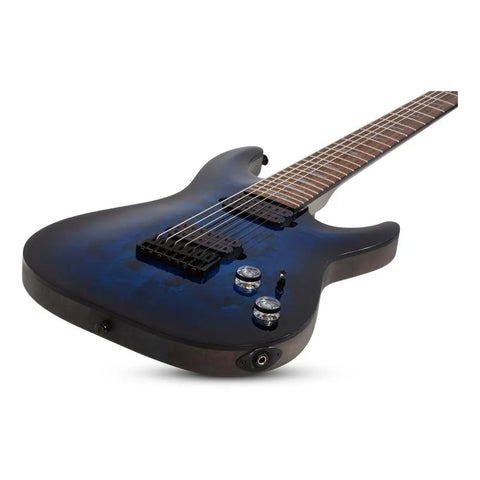 Guitarra Schecter Omen Elite-7 See- Thru Blue Burst Diestro See-thru Blue Burst Palo De Rosa