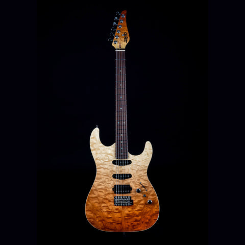 Guitarra Eléctrica Jet Guitars Js-45 Elite Fireburst Flame Diestro Dorado Maple