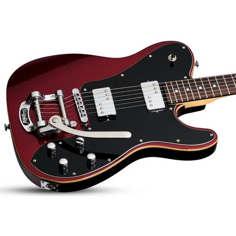 Guitarra Eléctrica Rojo Metálico, Schecter Pt Fastback Ii B Diestro Palo De Rosa