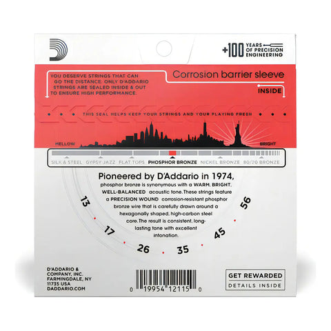 Cuerda E B G D A E Para Guitarra Acero D'addario Ej17