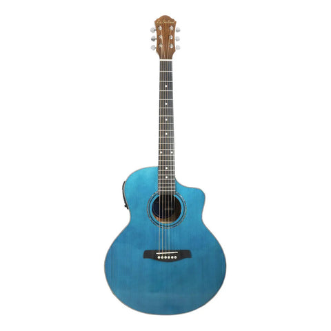 Guitarra Electroacústica La Sevillana Ga-321ceq-obe Azul Ocean Blue Diestro